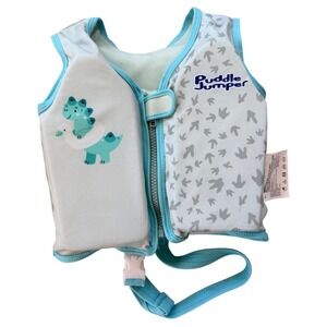 Puddle Jumper Kids Dinosaur Swim Life‎ Jacket Blue Mint 40lbs Max 302027000546